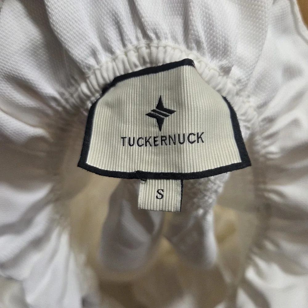 Tuckernuck Womens Preppy Minimalist Off The Shoulder Summer Casual Top White S - Picture 9 of 11